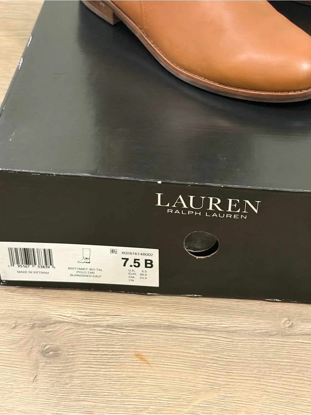 Ralph Lauren Cognac Leather Over-the-Knee Riding Boots